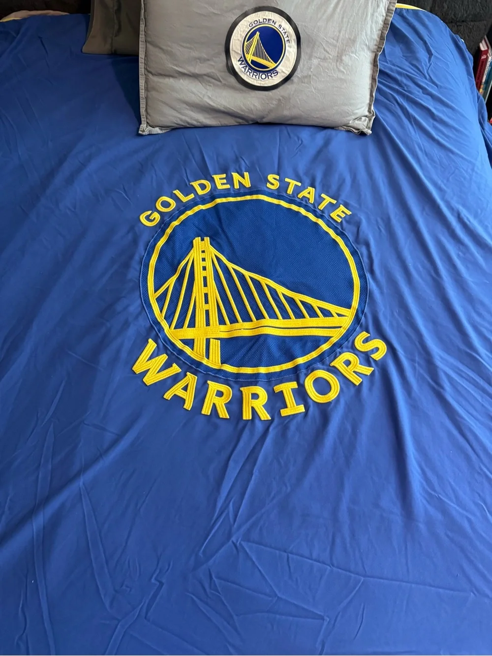 Pottery Barn Teen Warriors Blue and Yellow Duvet Cover